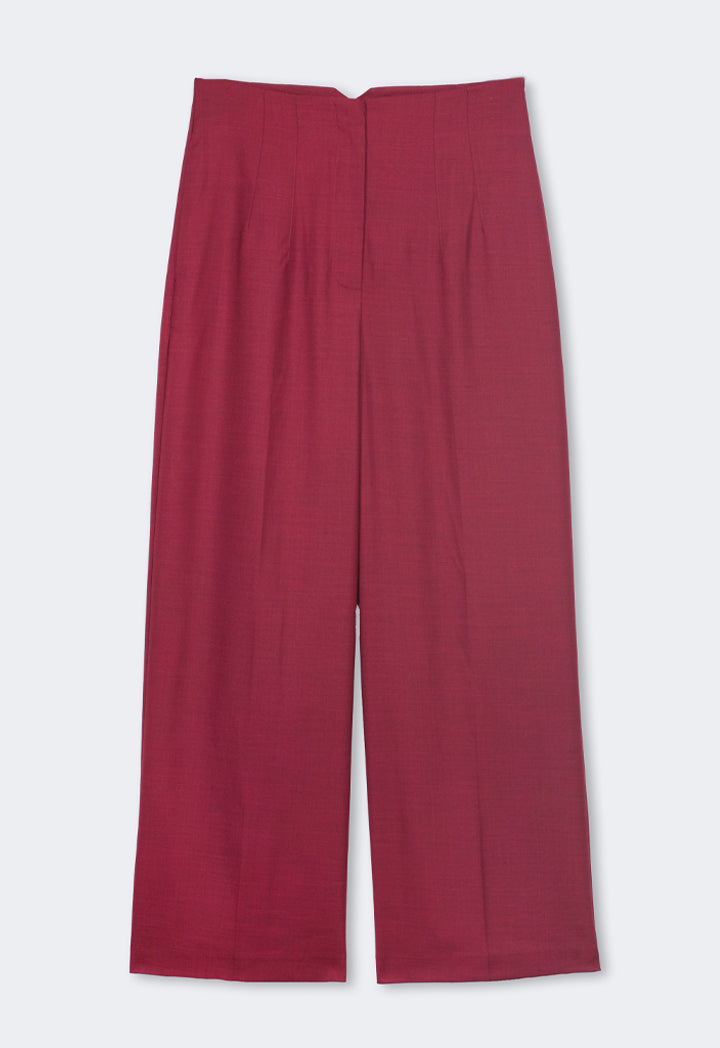 Choice Basic High-Waist Trousers Burgundy