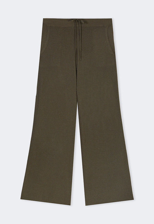 Choice Solid Knitted Trousers Khaki