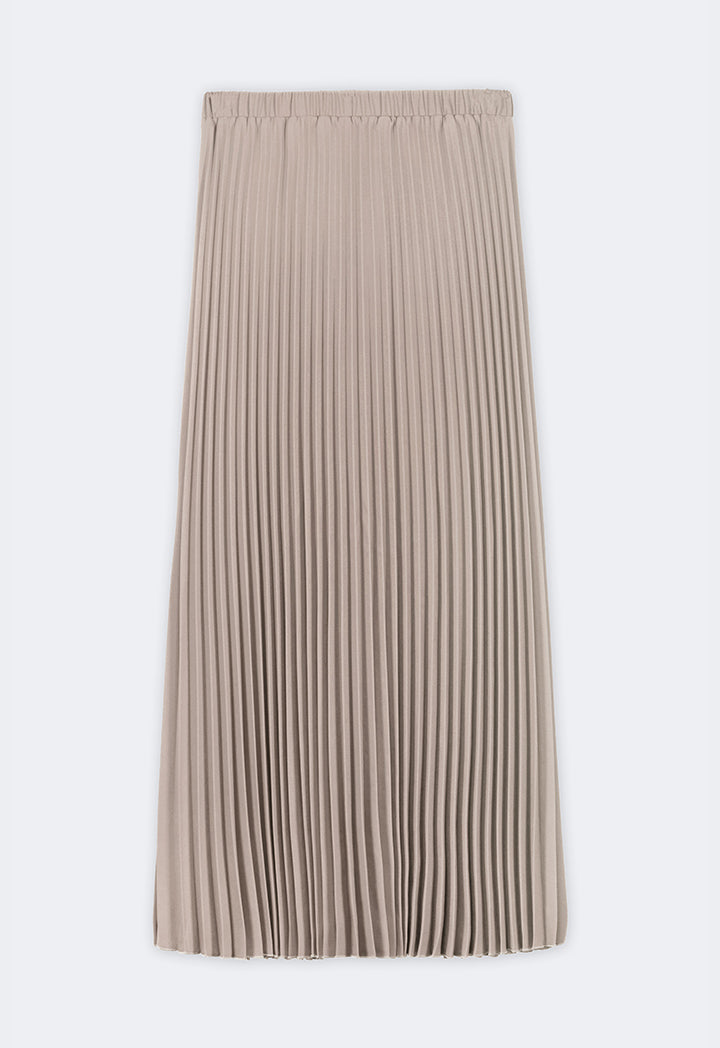 Choice Pleated Flared Basic Skirt Grey