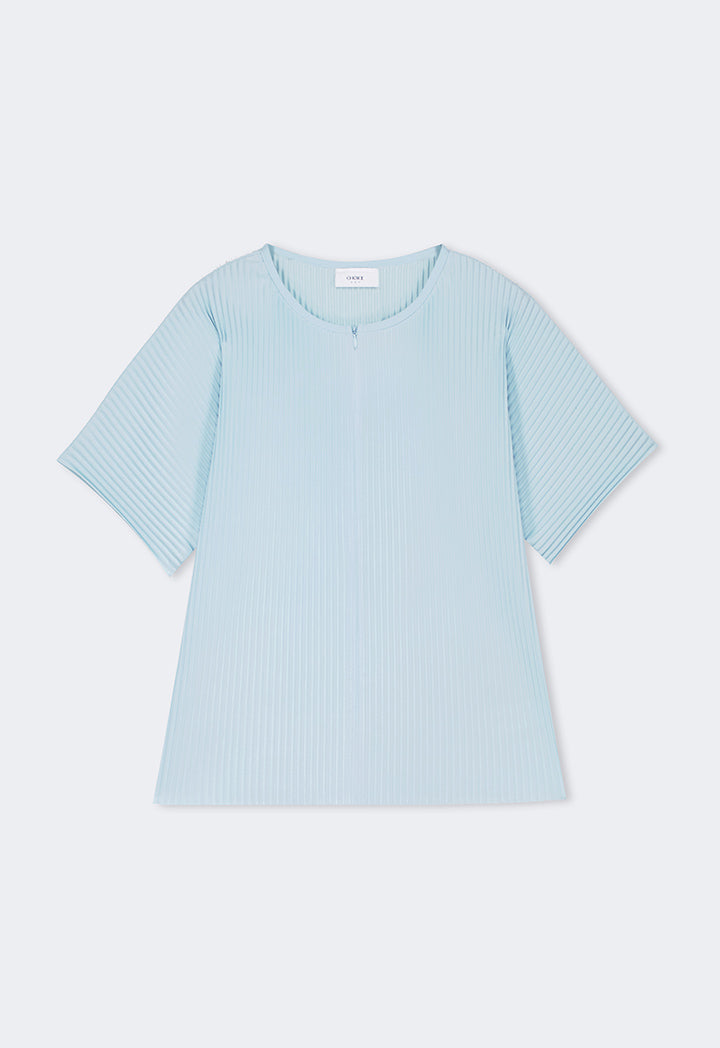 Choice Short Sleeve Pleated Blouse Mint