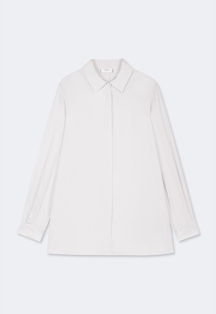 Choice Basic Long Sleeve Shirt Off White