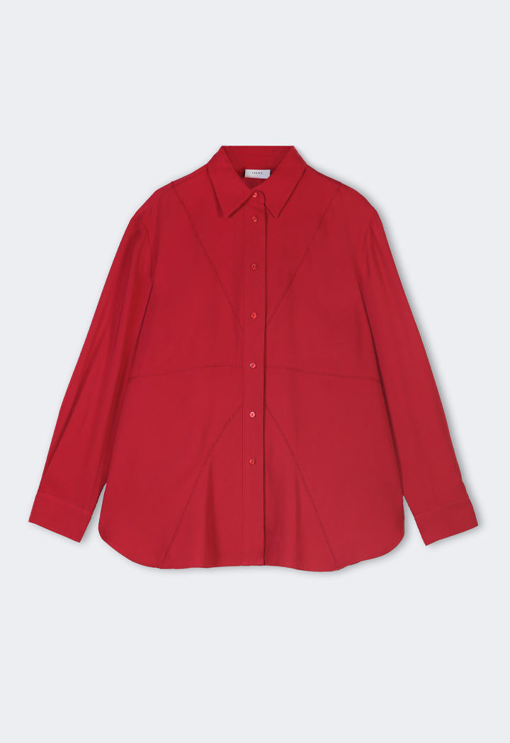 Choice Solid Regular Fit Shirt Red