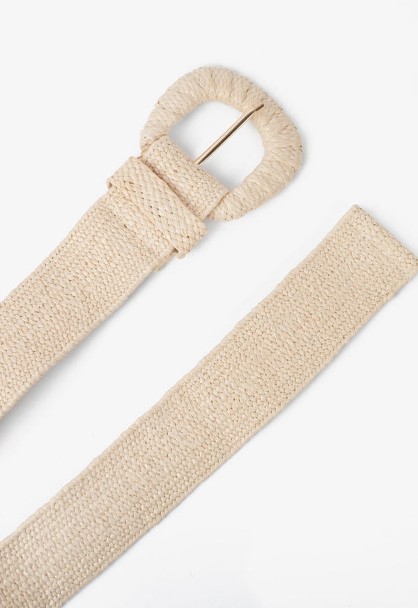 Choice Solid Braided Woven Belt Beige