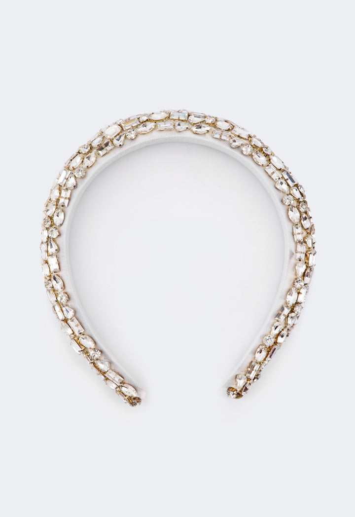 Choice Crystal Encrusted Hairband Silver