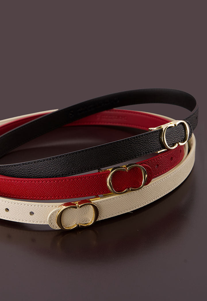 Choice Iconic Monogram Buckle Belt Light Beige