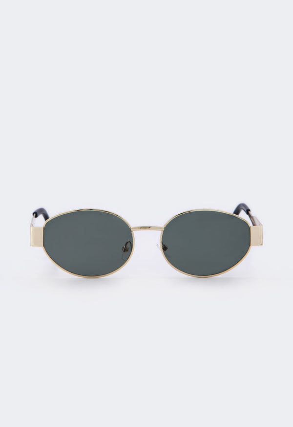 Choice Metallic Oval Sunglasses Green