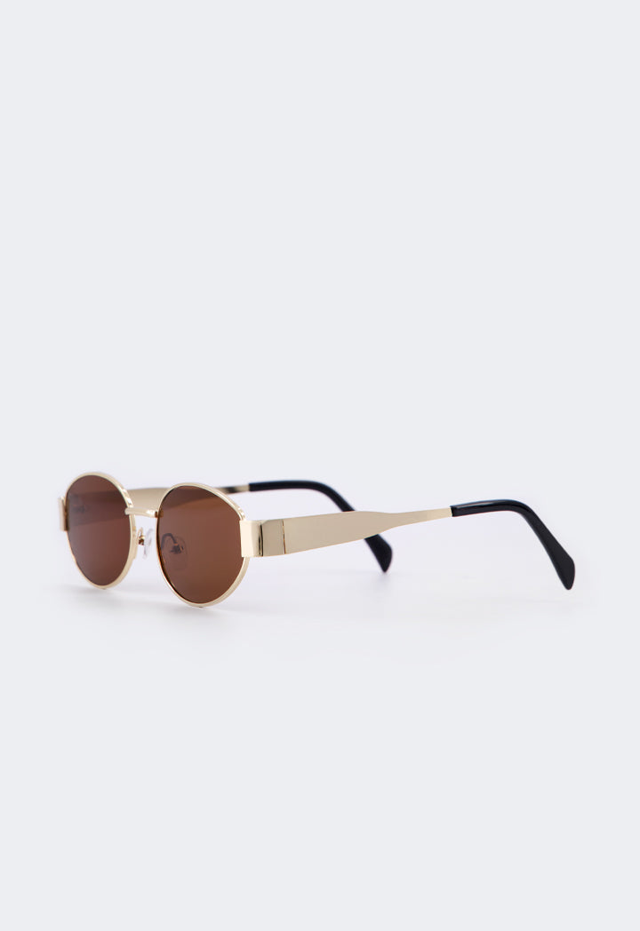 Choice Metallic Oval Sunglasses Brown