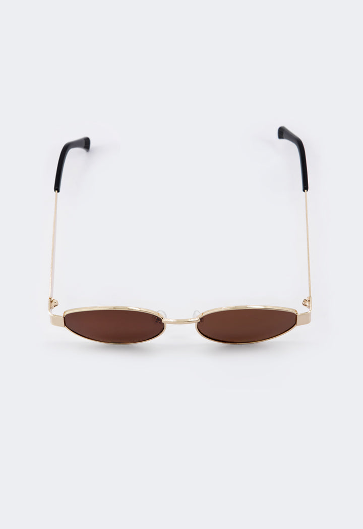 Choice Metallic Oval Sunglasses Brown