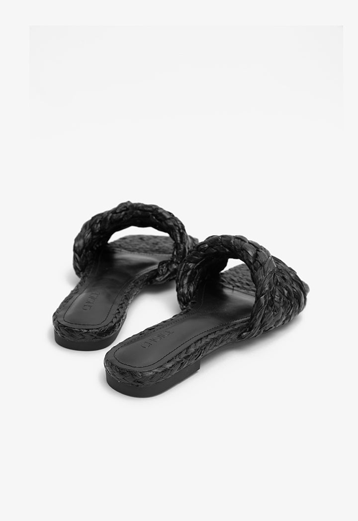 Choice Twisted Flat Sandals Black