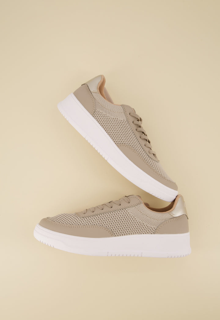 Choice Embroidered Metallic Sneakers Beige