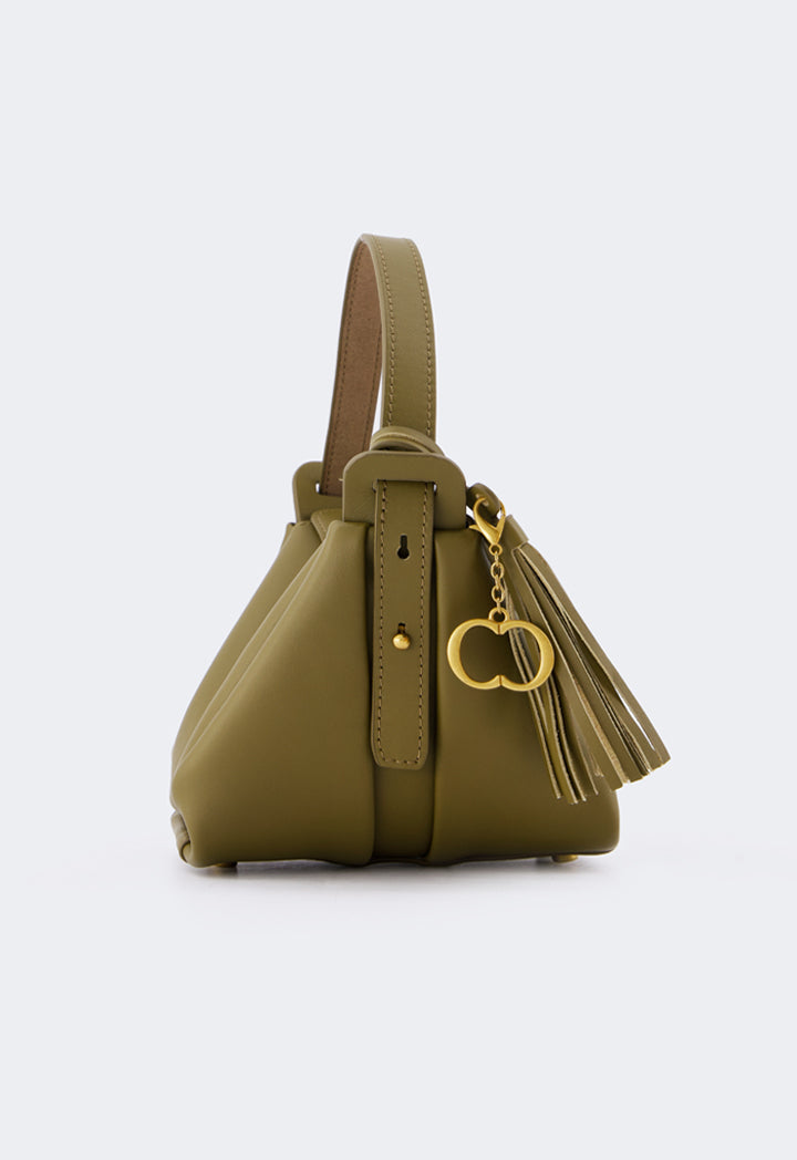 Choice Modern Plain Pu Leather Handbag Green