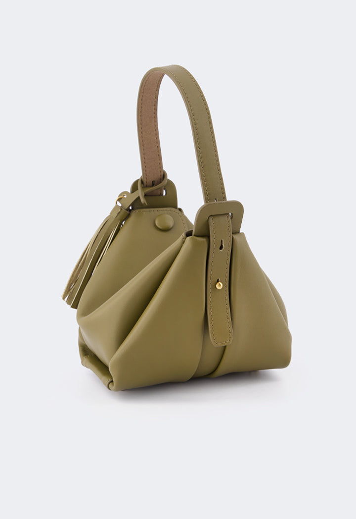 Choice Modern Plain Pu Leather Handbag Green