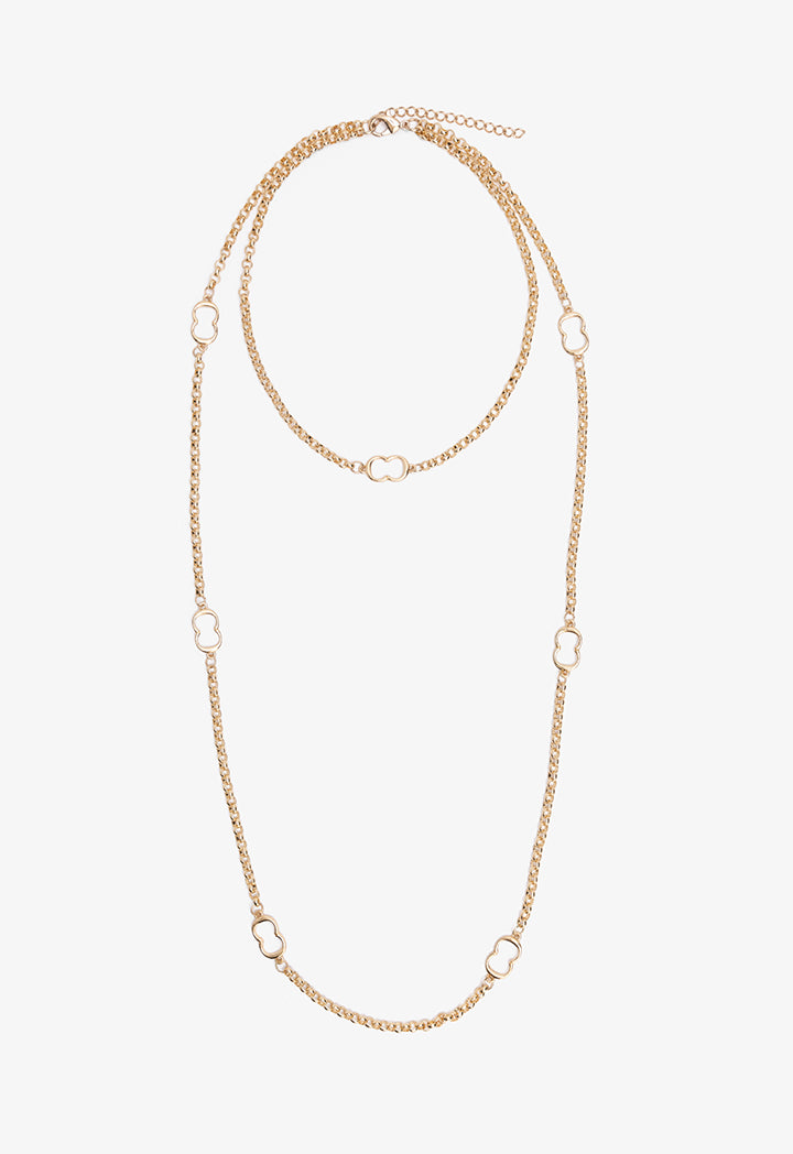 Choice Metallic Monogram Necklace Gold