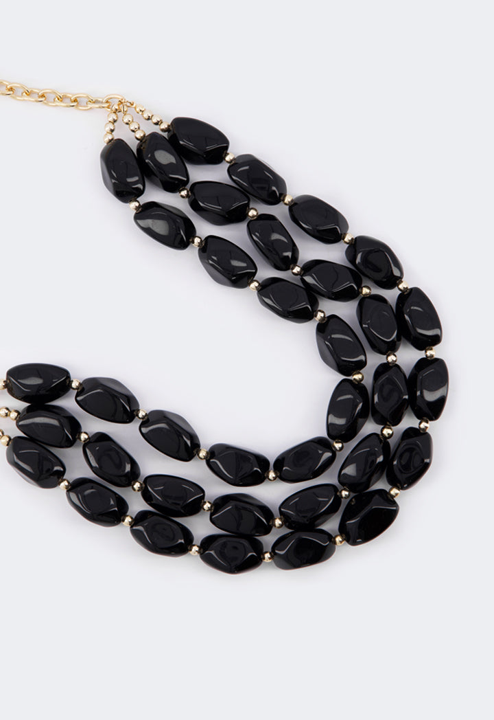 Choice Multistrand Marble Necklace Black