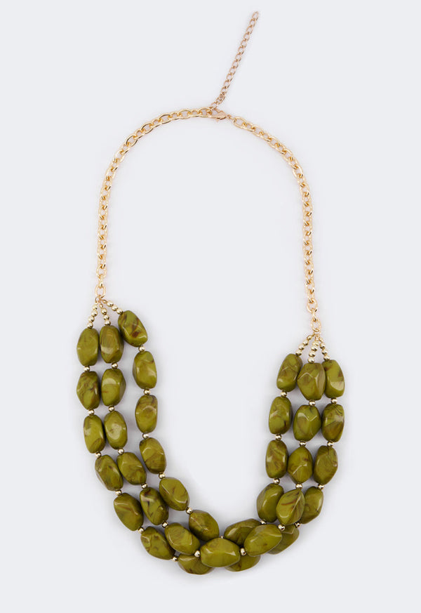 Choice Multistrand Marble Necklace Green