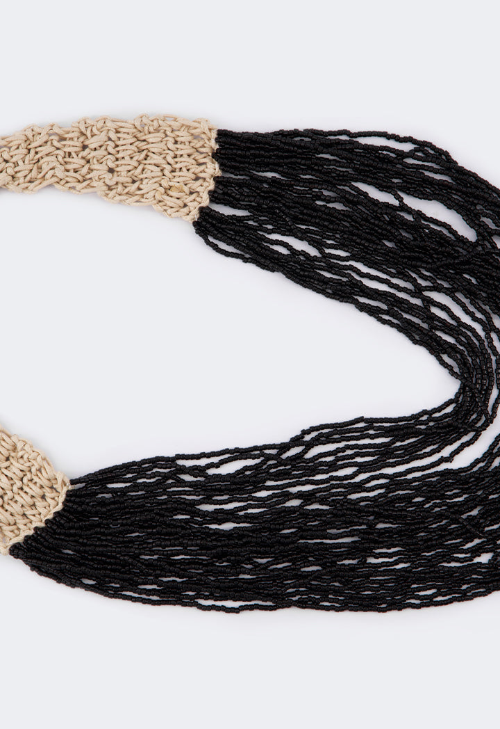 Choice Multistrand Beaded Necklace Black