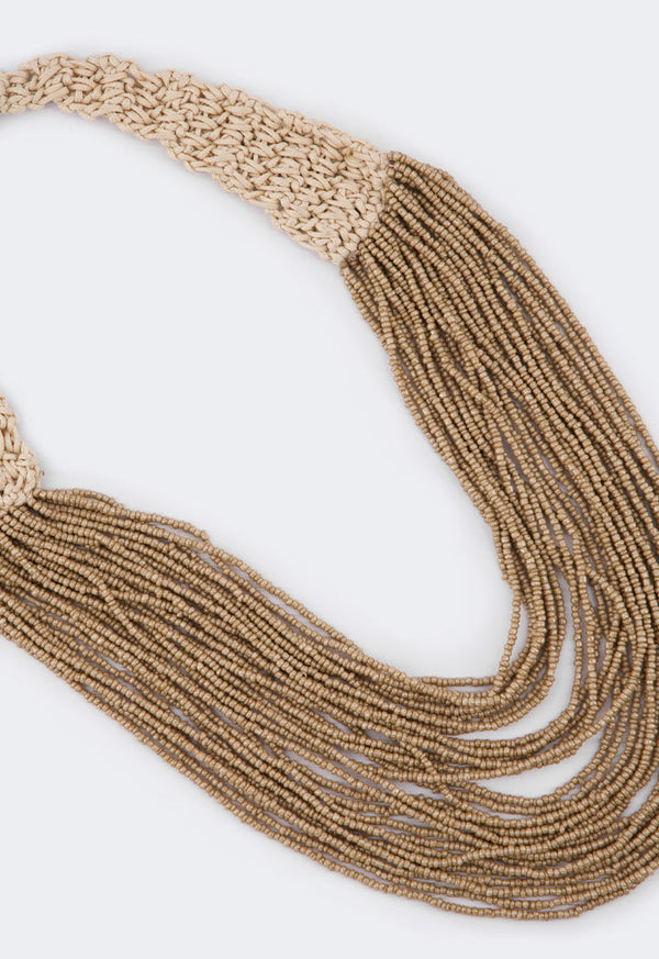 Choice Multistrand Beaded Necklace Sand