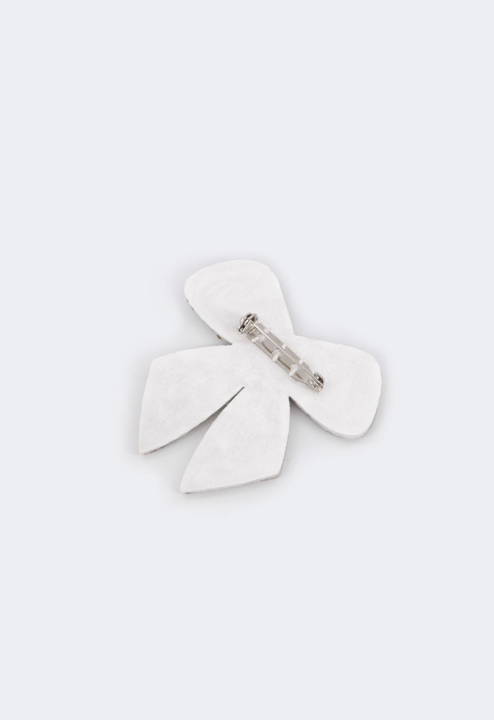 Choice Crystal Faux Pearl Embellished Brooch White