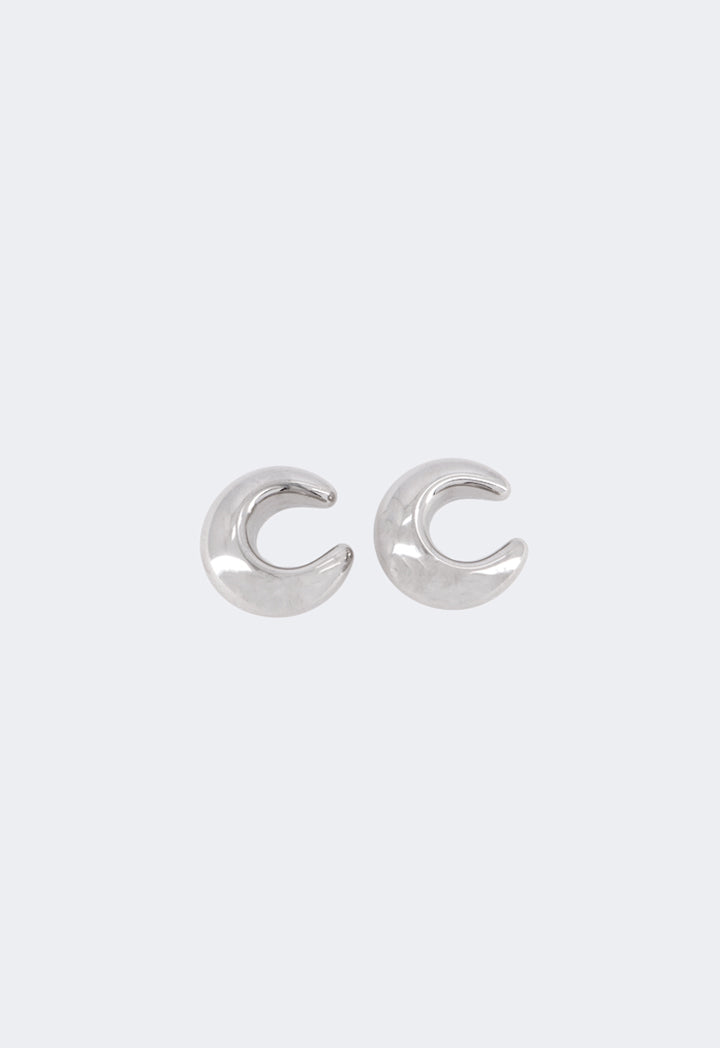 Choice Metallic Crescent Earrings Silver