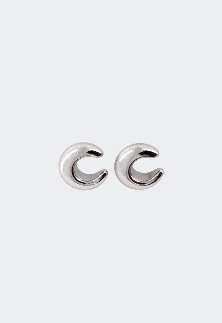 Choice Metallic Crescent Earrings Silver