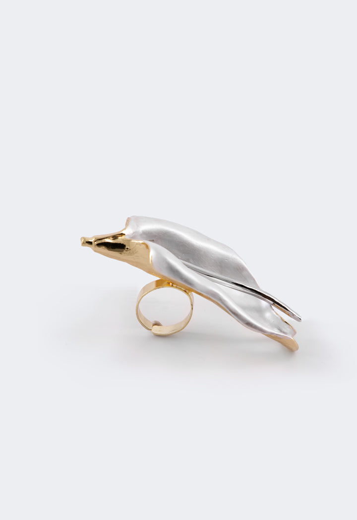 Choice Metallic Leaves Ring Gold