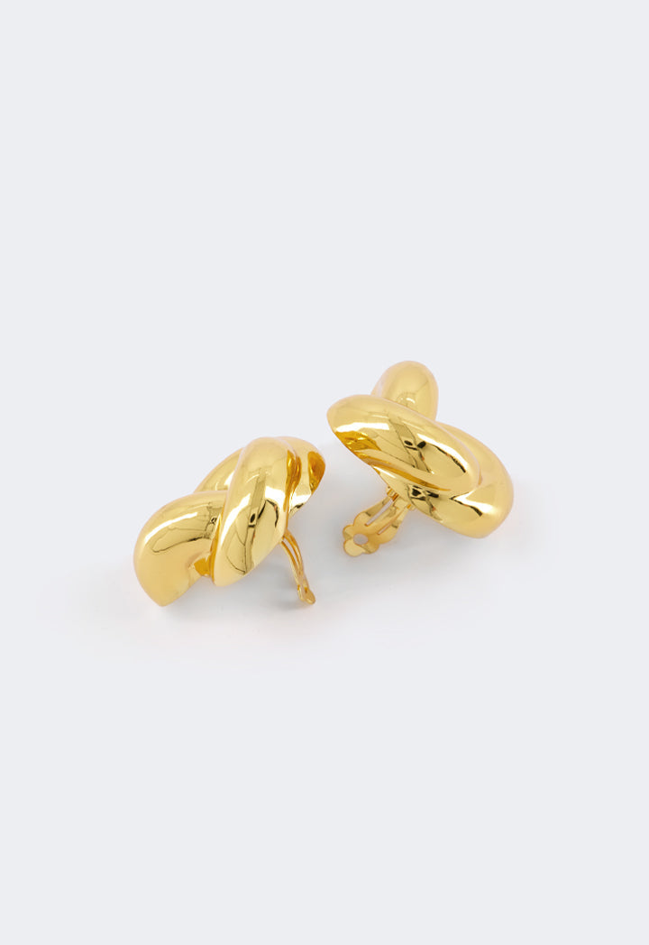 Choice Metallic Knot Earrings Gold