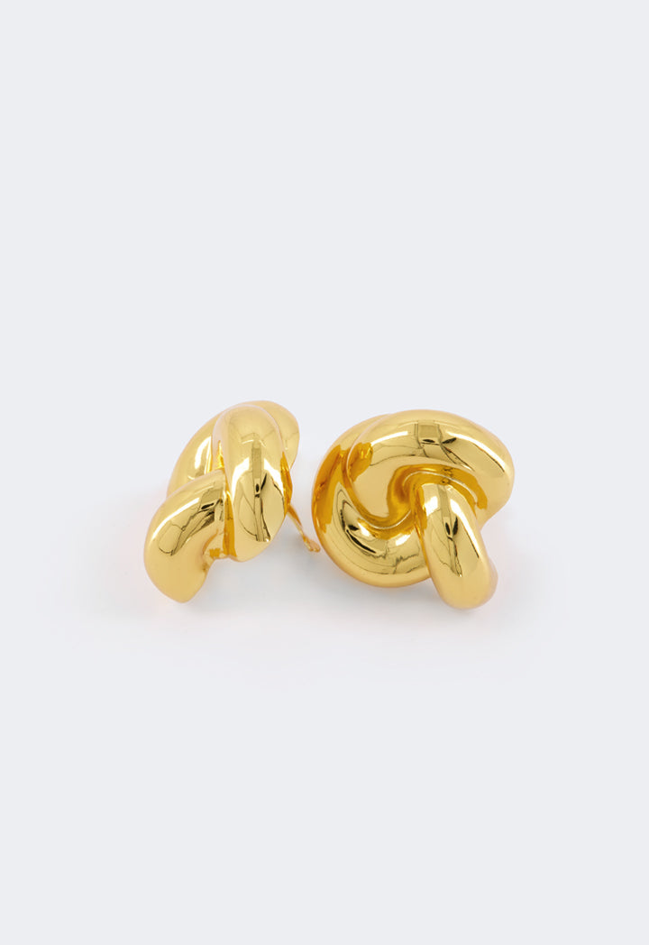 Choice Metallic Knot Earrings Gold