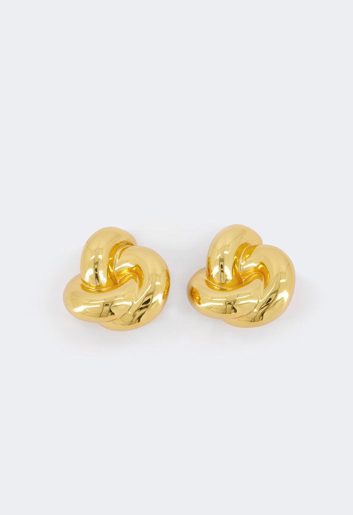 Choice Metallic Knot Earrings Gold