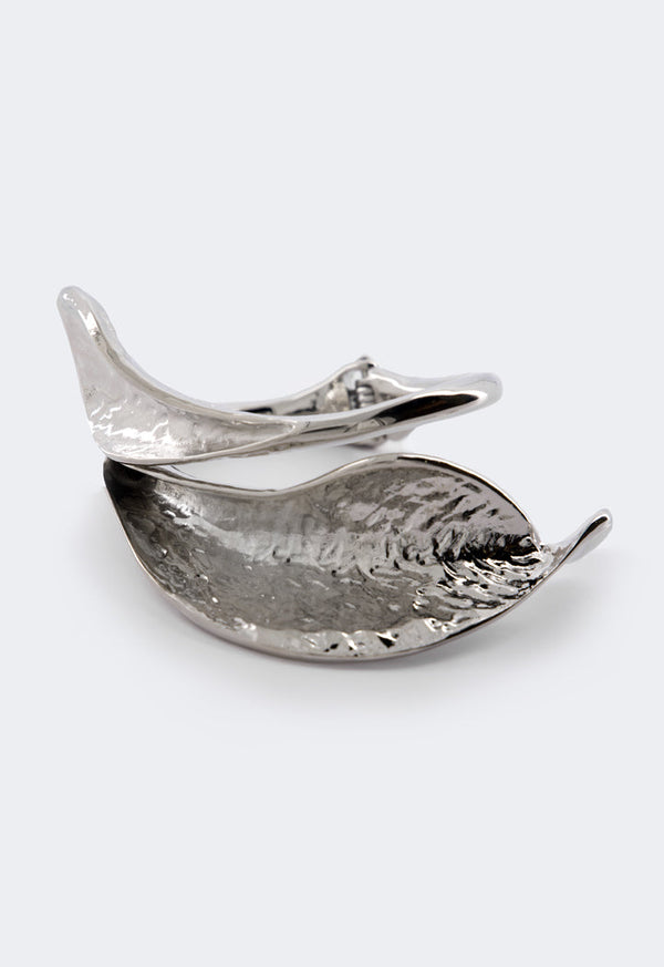 Choice Metallic Leaves Bangle Silver