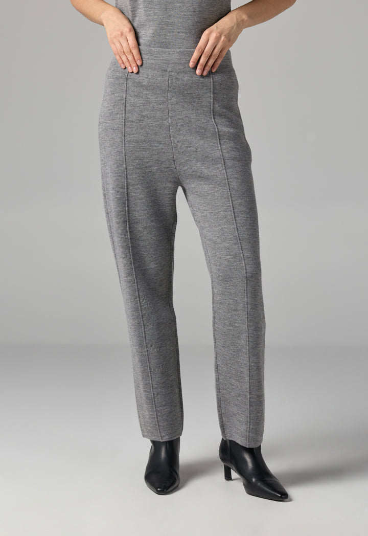Choice Knitted Straight Fit Solid Pants Grey