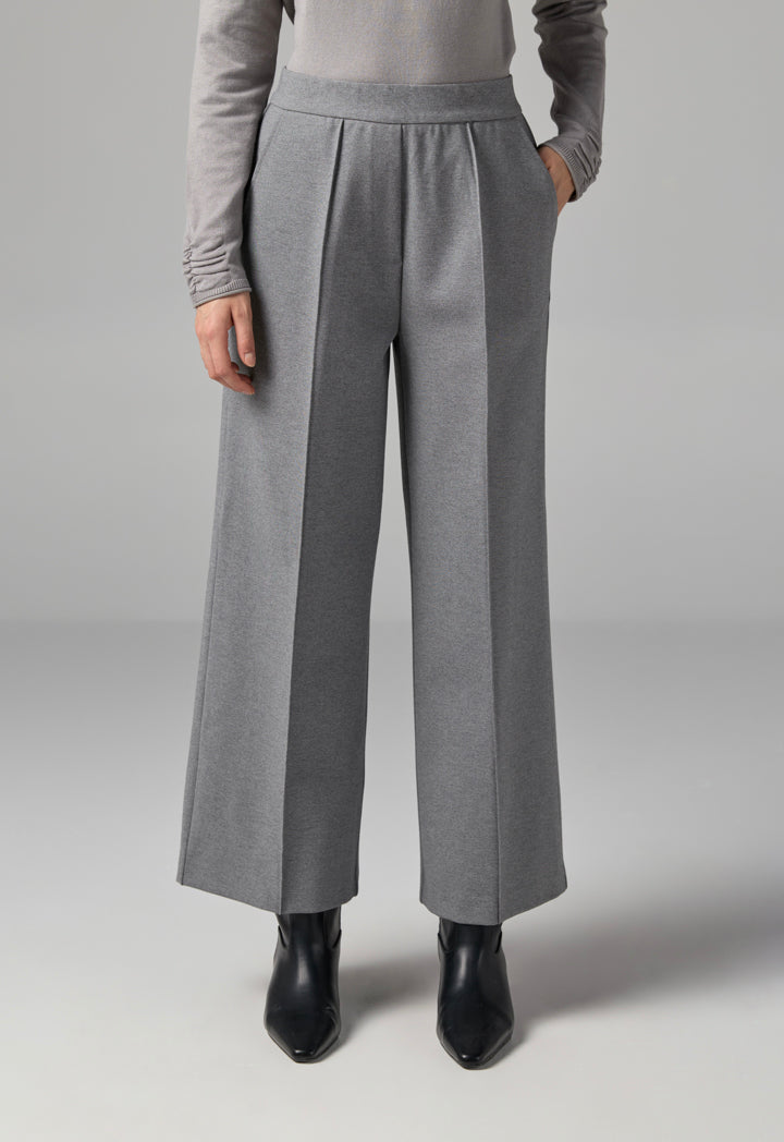 Choice Solid High Waist Trousers Grey
