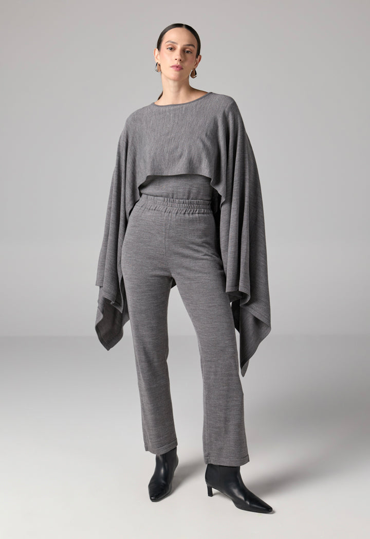 Choice Straight Cut Knitted Trousers Grey