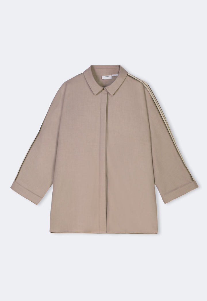 Choice Long Kimono Sleeves Shirt Beige