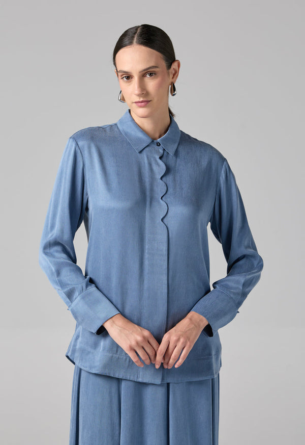 Choice Long Sleeves Basic Shirt Blue