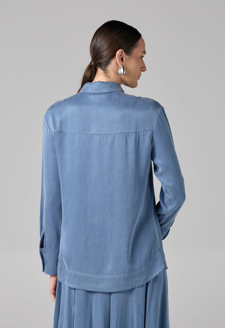 Choice Long Sleeves Basic Shirt Blue