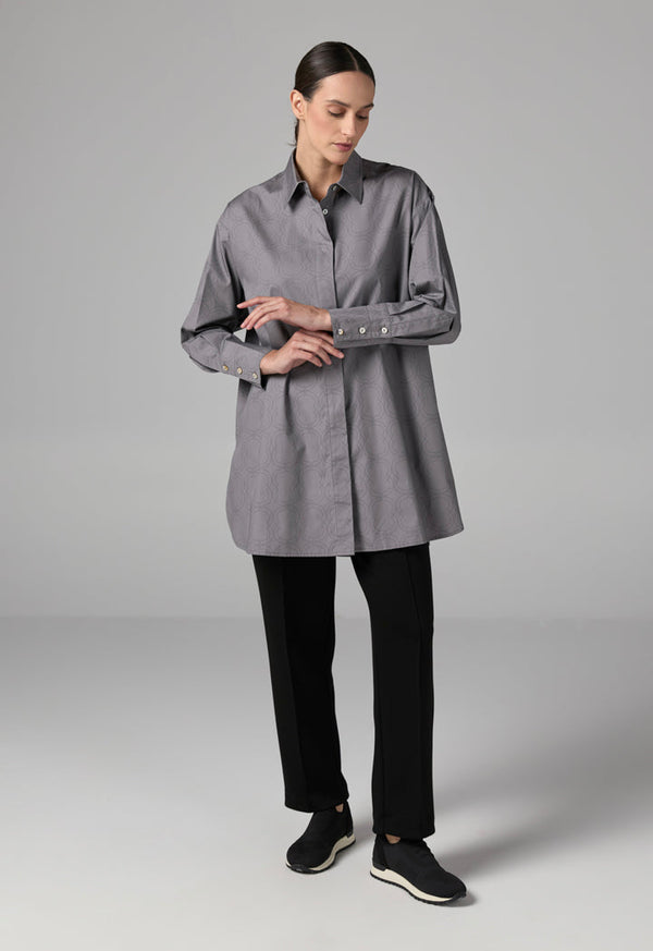 Choice Printed Monogram Long Sleeve Shirt  Grey