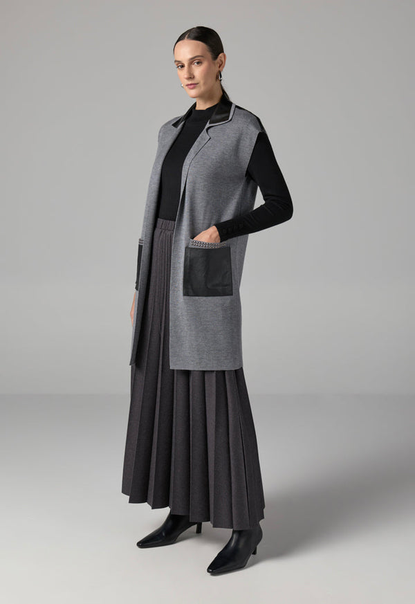 Choice  Sleeveless Knitted Sweater Vest Grey