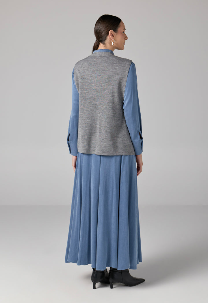 Choice Sleeveless Sweater Vest Grey