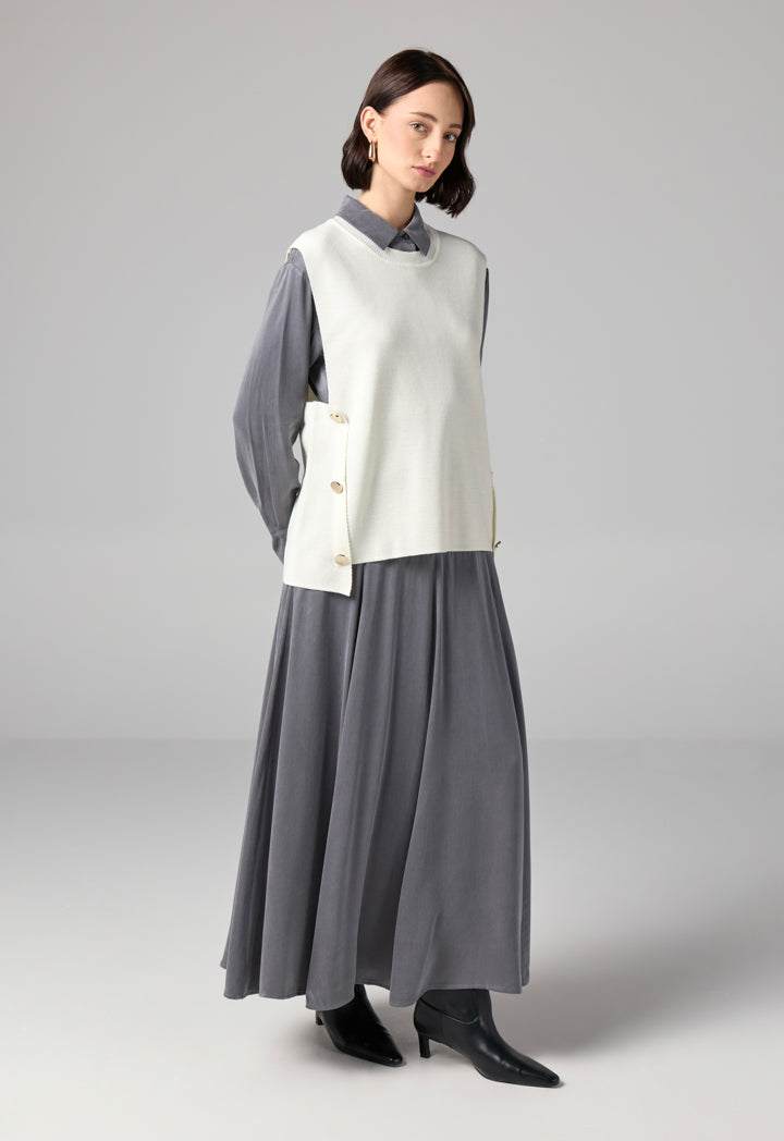 Choice Sleeveless Sweater Vest Off White