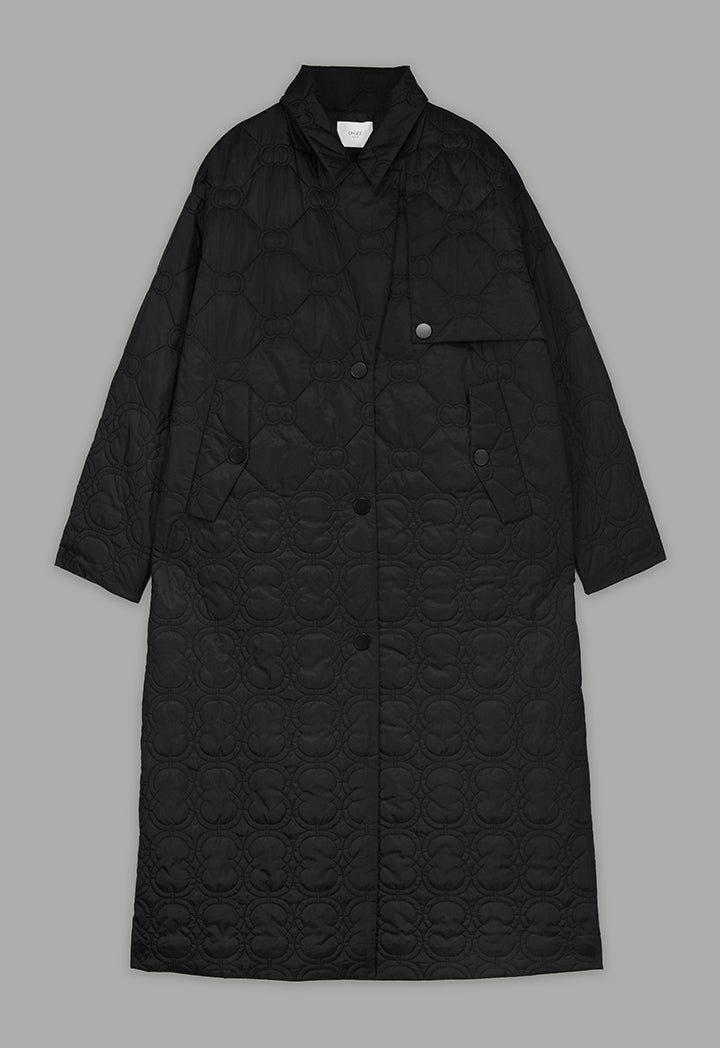 Choice  Embroidered Quilted Monogram Jacket Black