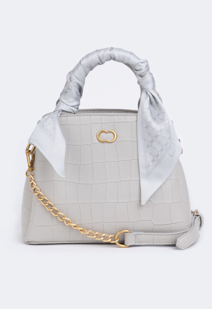 Choice Embossed Croc Handbag Grey