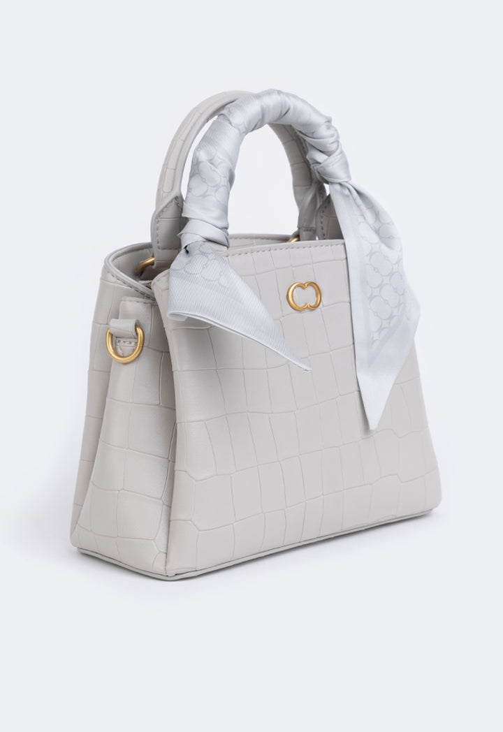 Choice Embossed Croc Handbag Grey