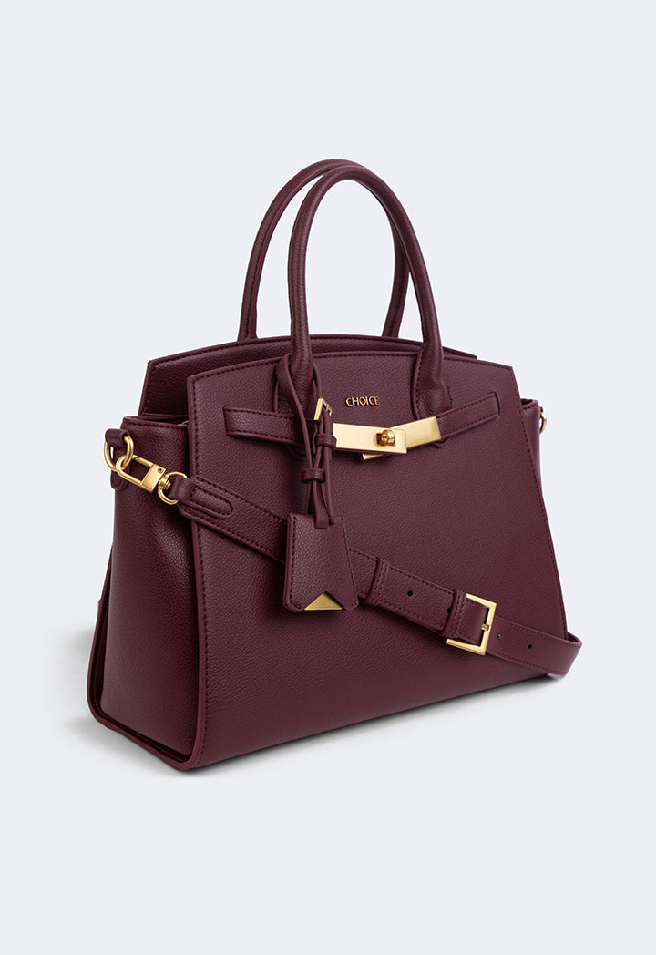 Choice Solid Classic Satchel Wine