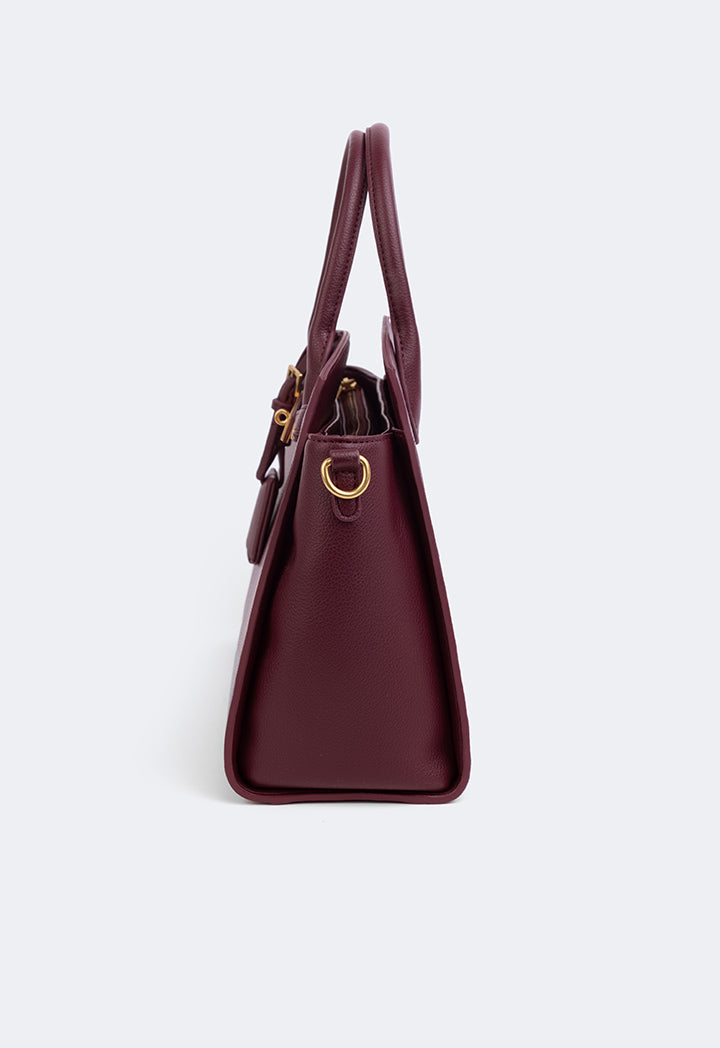 Choice Solid Classic Satchel Wine