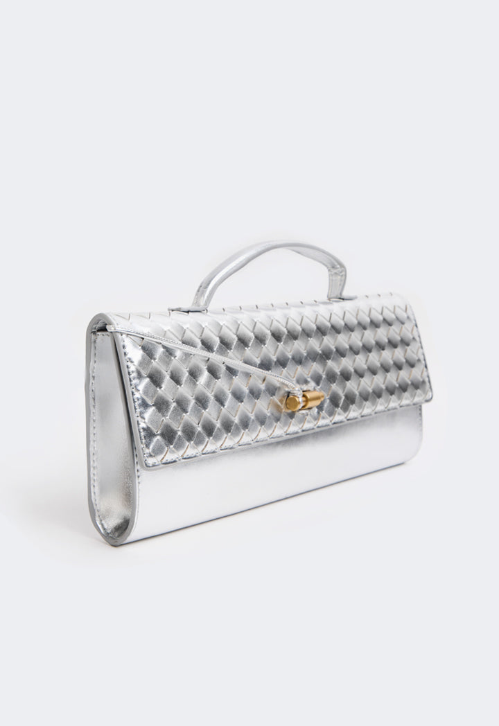 Choice Top Handle Long Clutch Silver