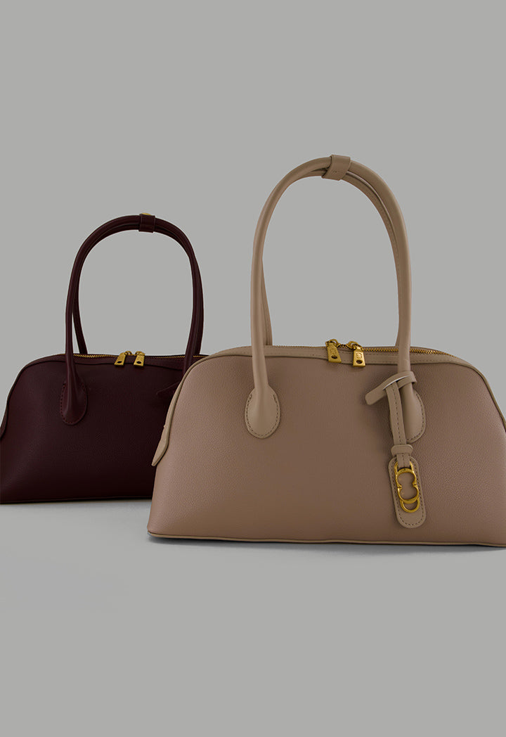 Choice Solid Shoulder Bag Burgundy