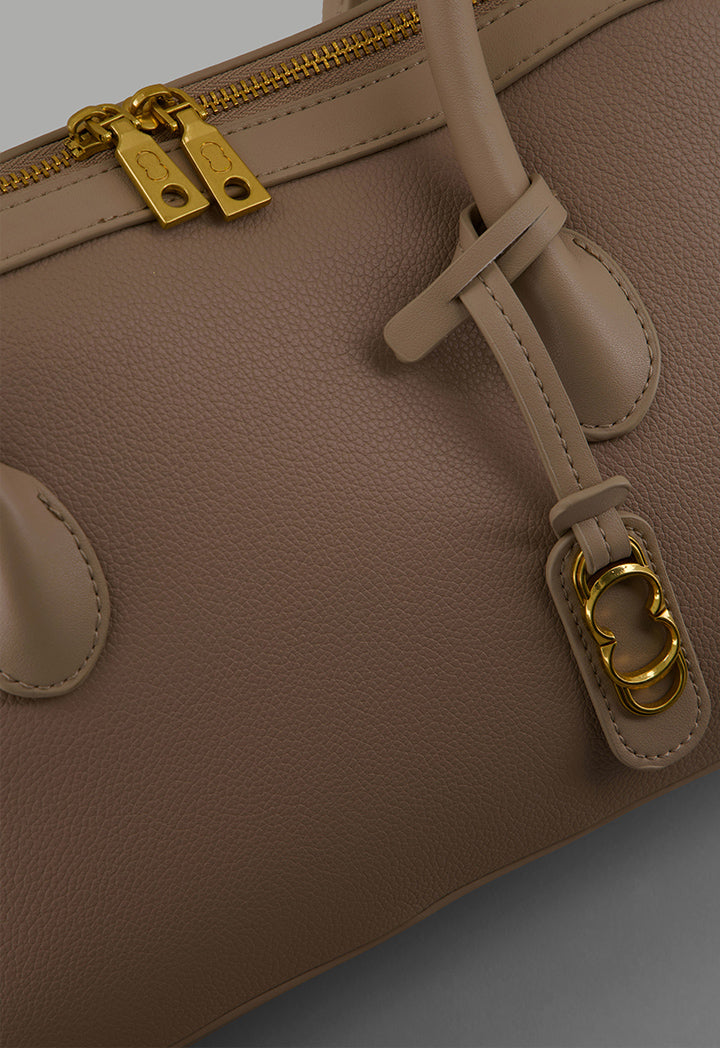 Choice Solid Shoulder Bag Beige