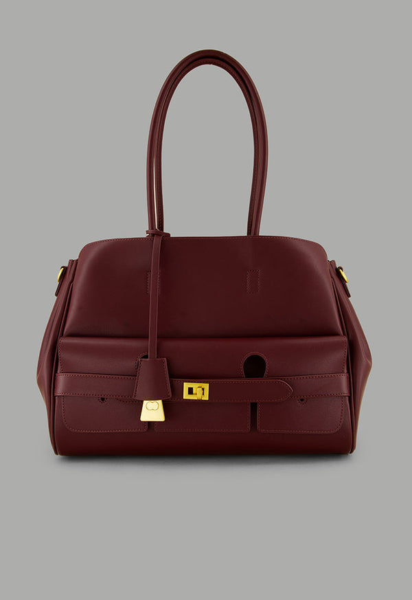 Choice Shoulder Handles Tote Bag Burgundy