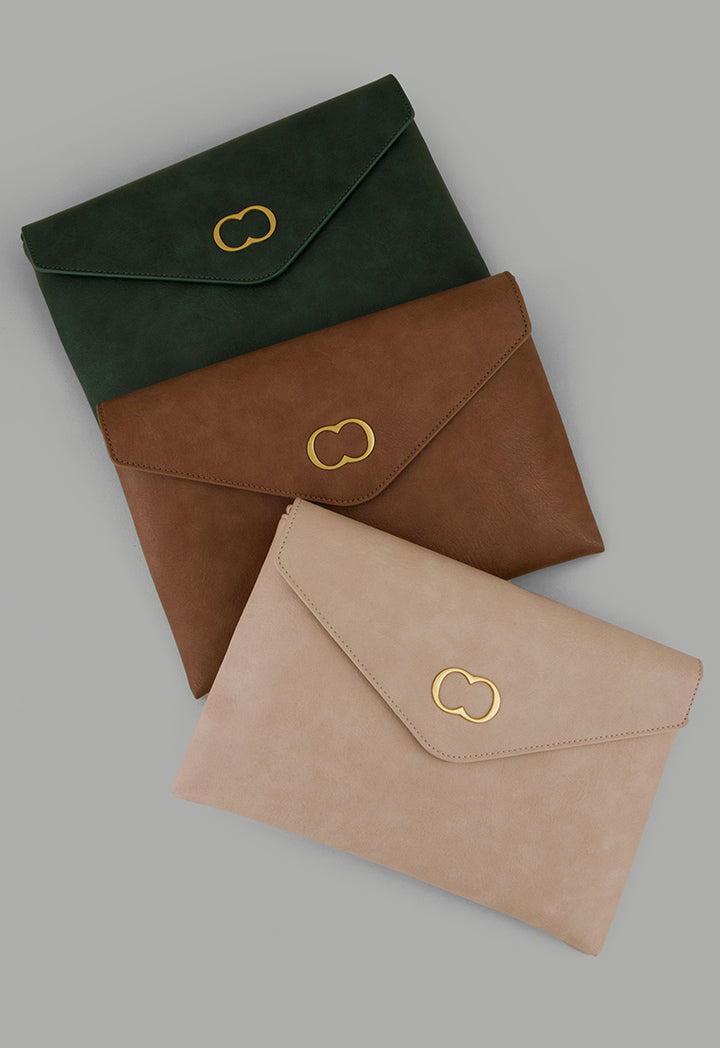 Choice Solid Pu Leather Pouch Light Beige