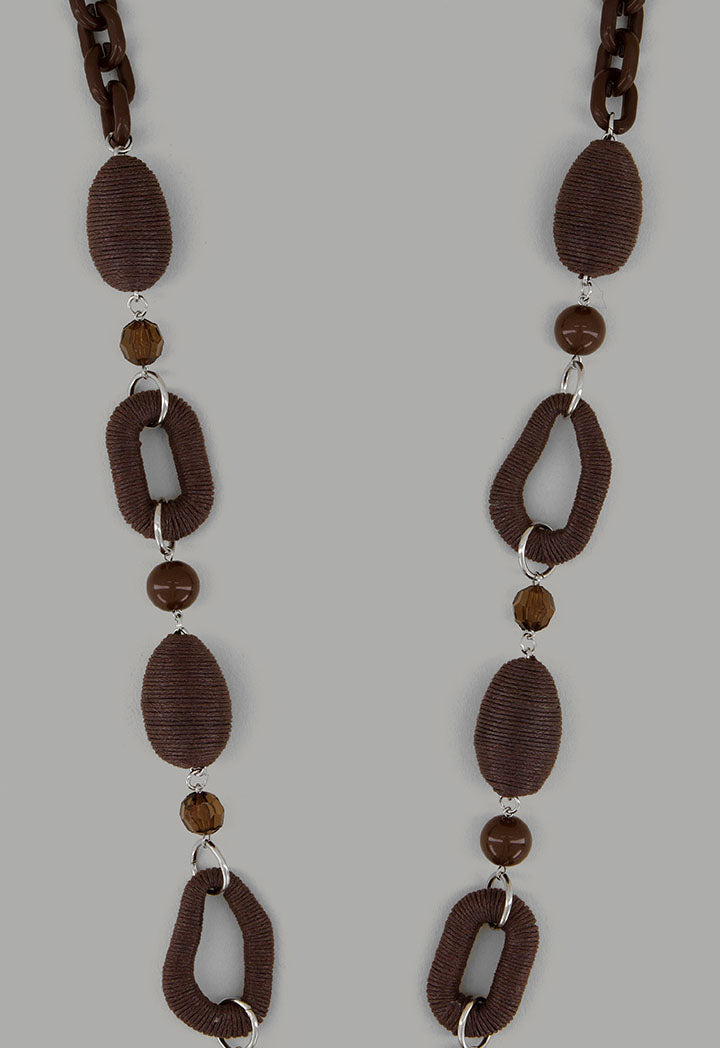 Choice Thread Charms Necklace Brown
